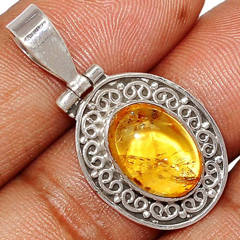 Pendentif citrine Monture argent 925 ref 2339