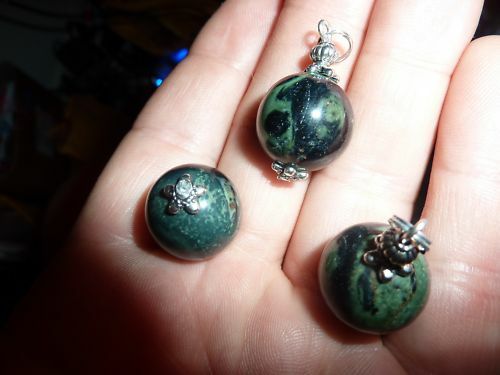 Pendentif Jaspe Kambamba-Perle ronde 1,5 cm