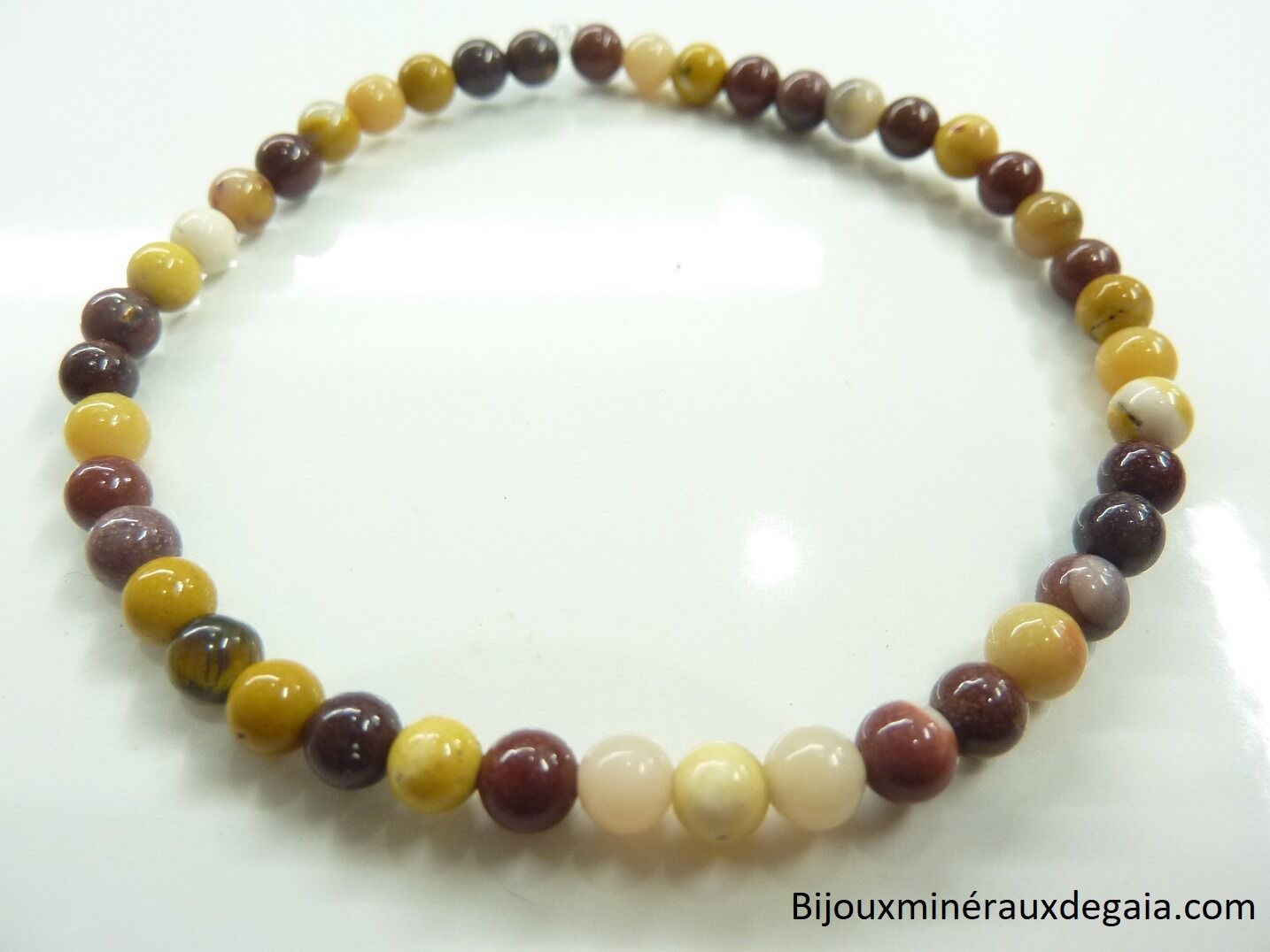 Bracelet Jaspe Mokaite - Perles rondes 4 mm