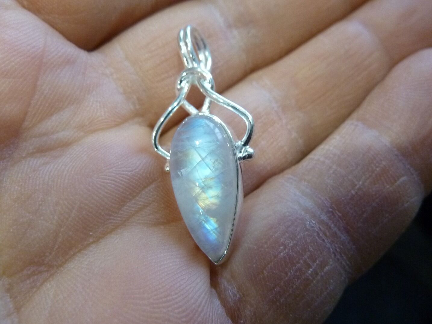 Pendentif Pierre de lune Monture argent 925 Ref 5050