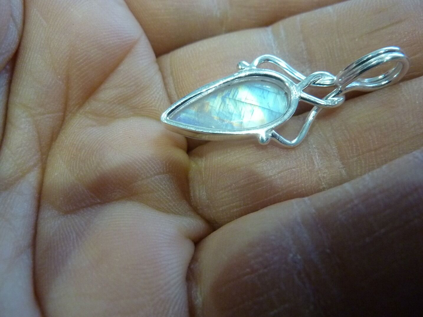 Pendentif Pierre de lune Monture argent 925 Ref 5050