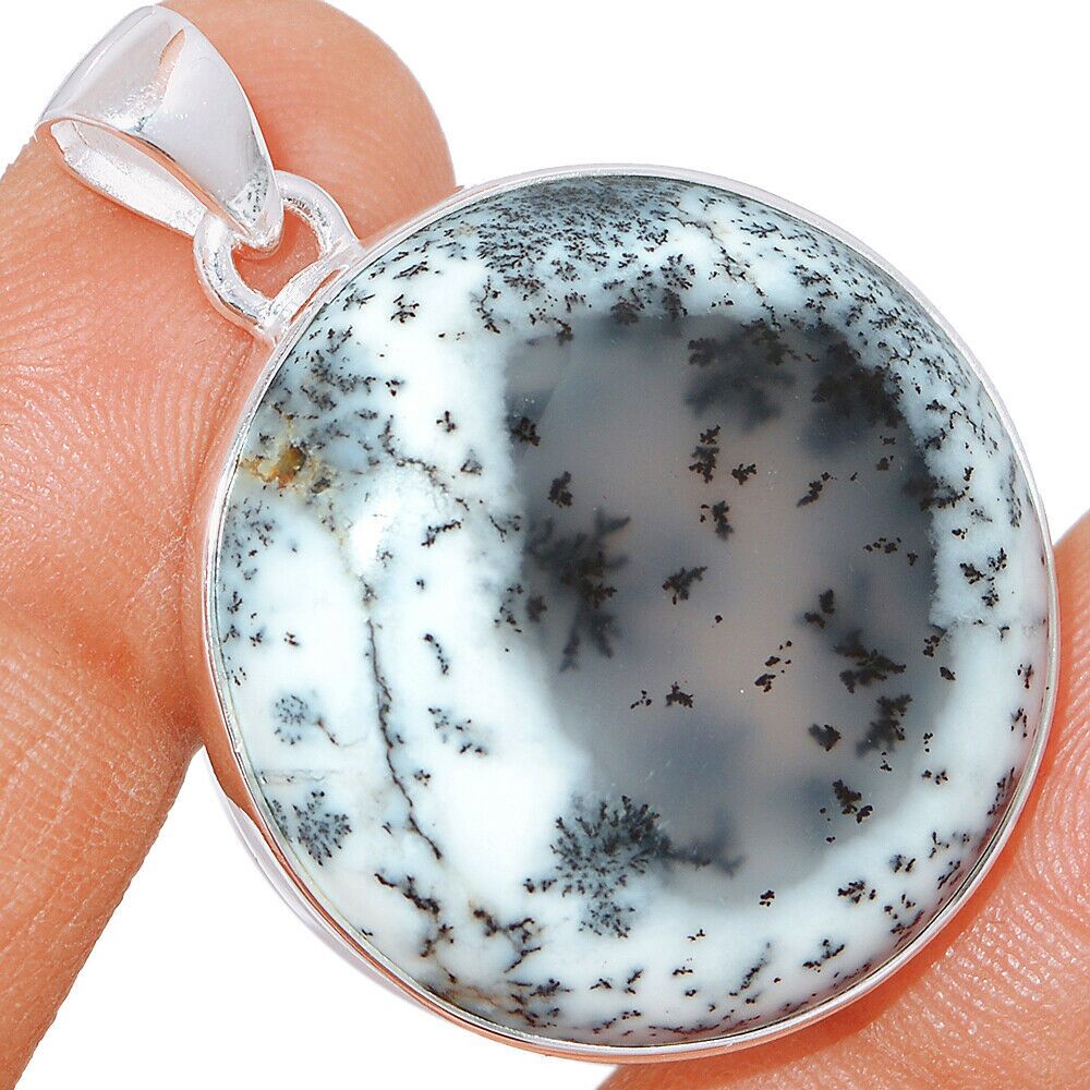 Pendentif Merlinite opale dentritique Monture argent 925 REF 7206