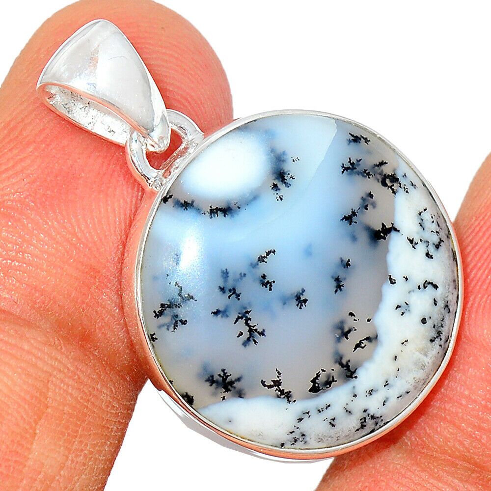 Pendentif Merlinite opale dentritique Monture argent 925 REF 7537