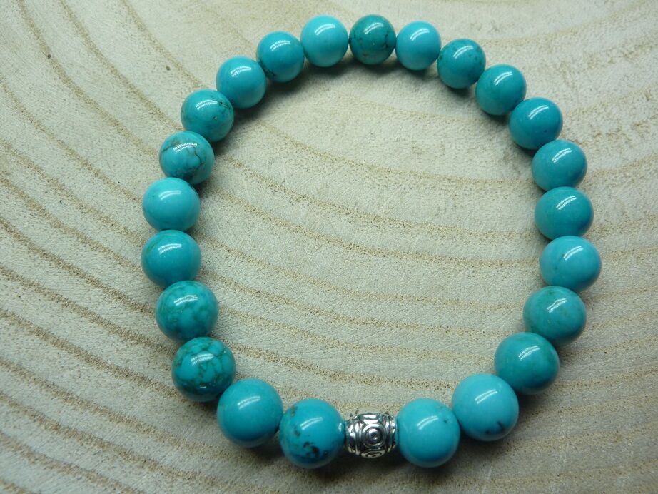Bracelet Turquoise - Perles rondes 8 mm