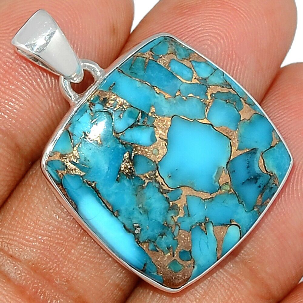 Pendentif Turquoise monture argent 925 ref 3300
