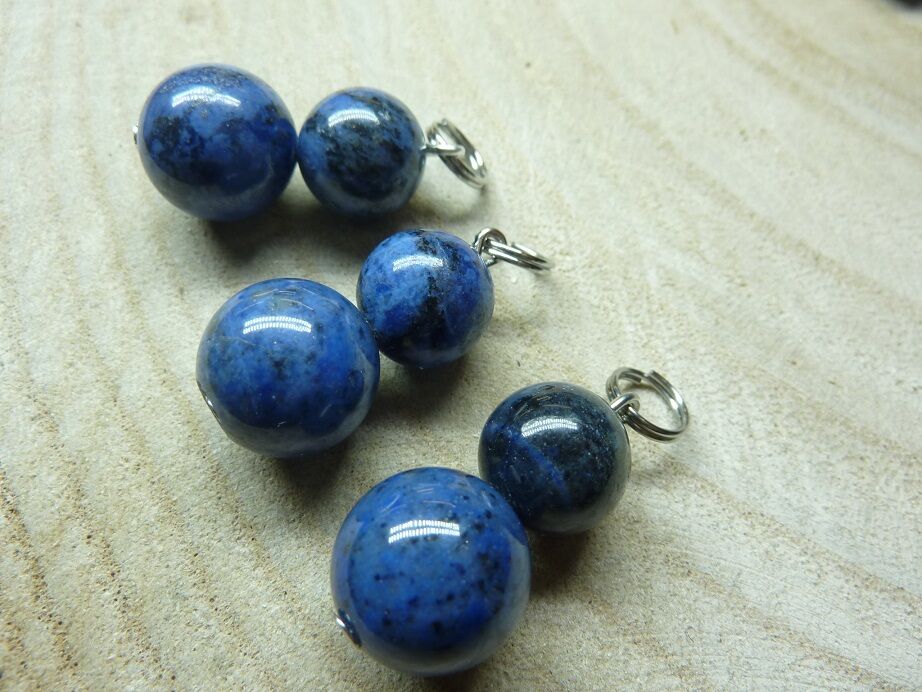 Pendentif Dumortiérite - perles 12-10 mm