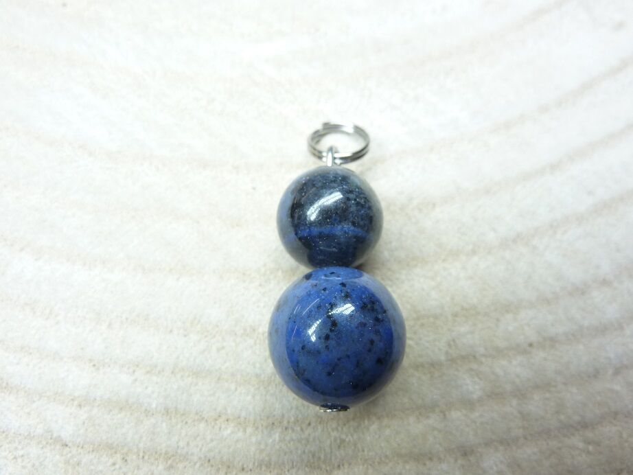 Pendentif Dumortiérite - perles 12-10 mm