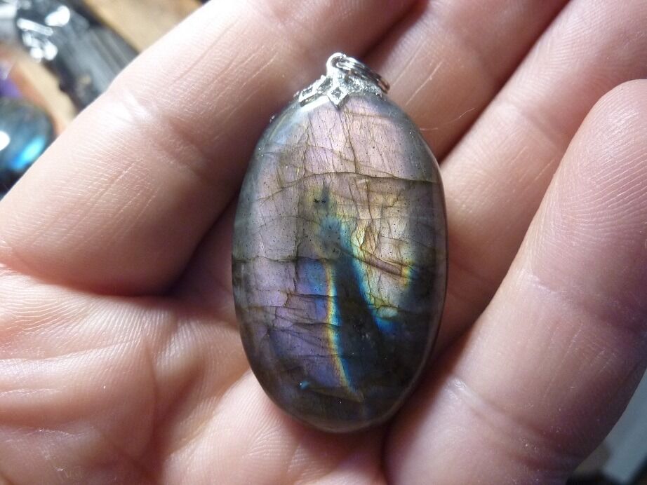 Pendentif Labradorite violet Rare ! ref 0308