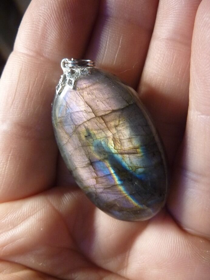 Pendentif Labradorite violet Rare ! ref 0308