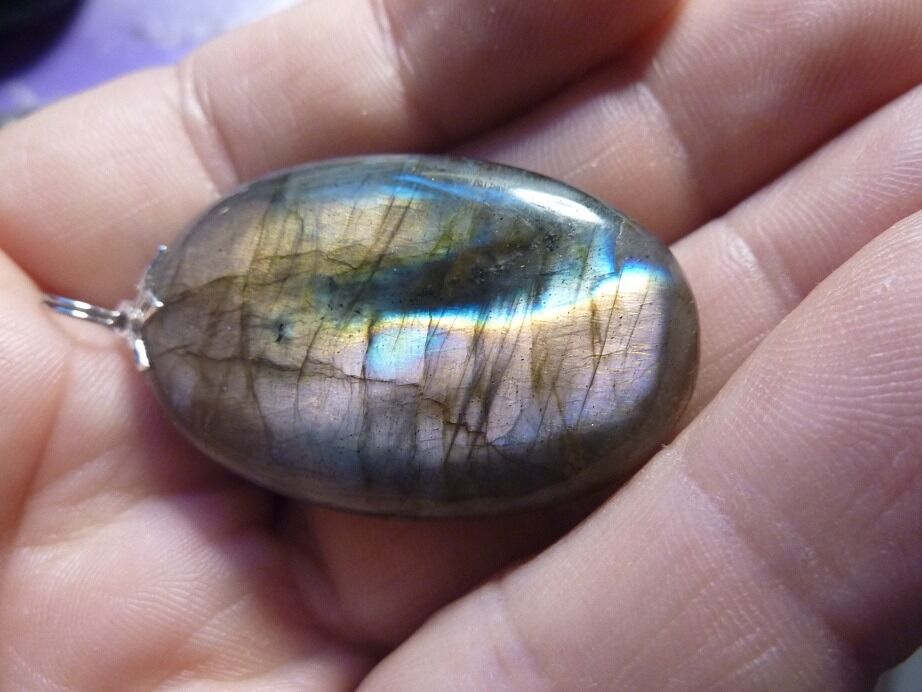 Pendentif Labradorite violet Rare ! ref 0308