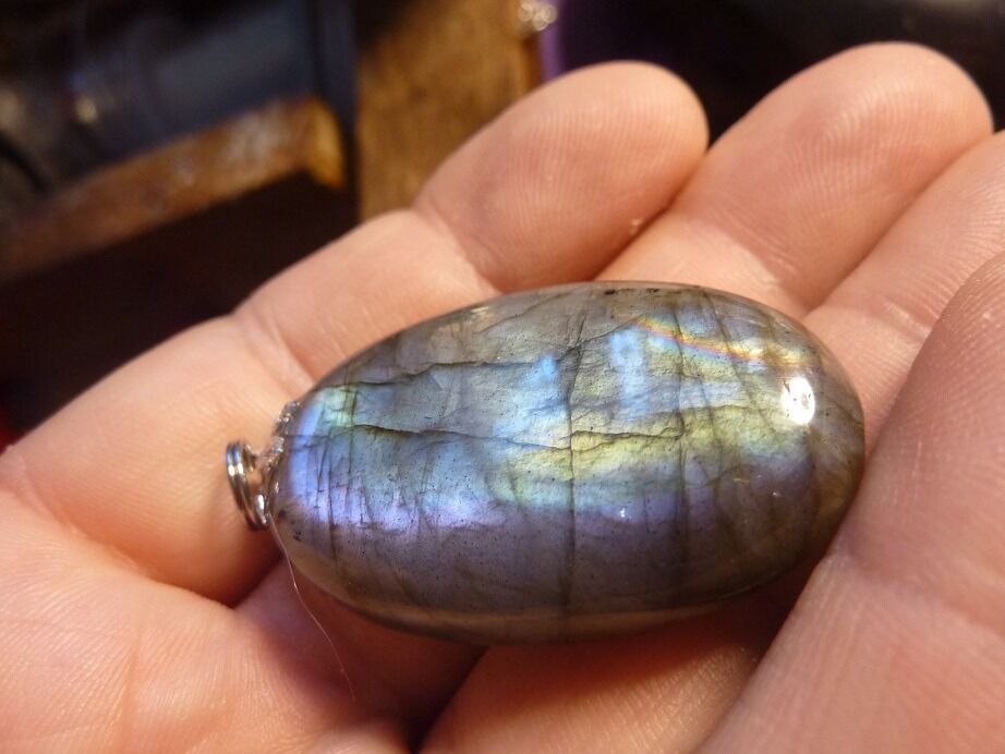 Pendentif Labradorite violet Rare ! ref 0308