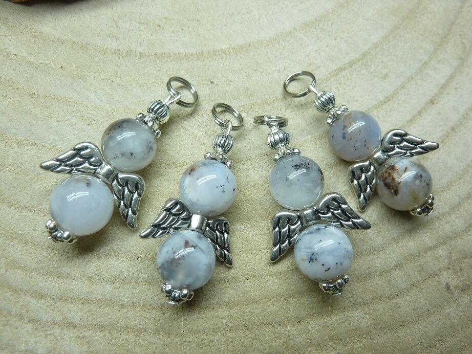 Pendentif Merlinite opale dentritique ange 10 mm