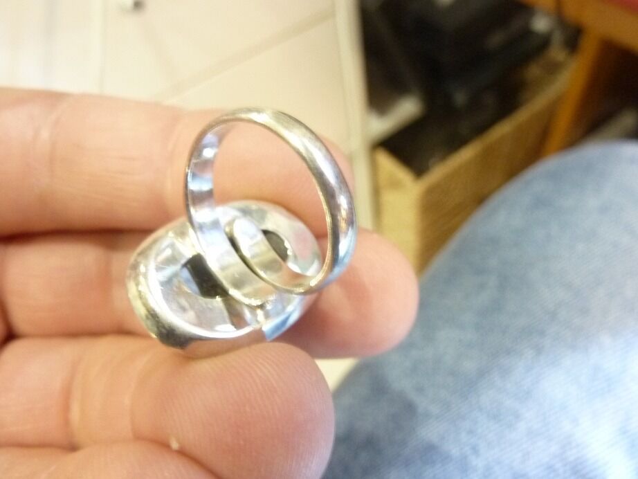 Bague Obsidienne oeil céleste argent 925 taille réglable ref 1603