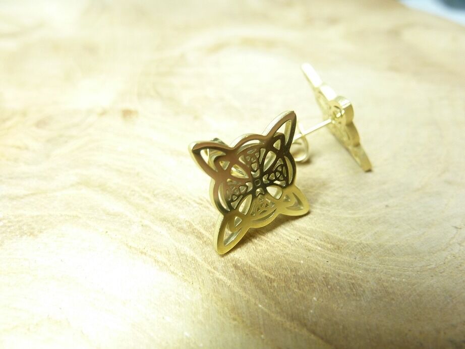 Boucles d'oreilles noeud de sorcière (Wiccan) Ref Or 2