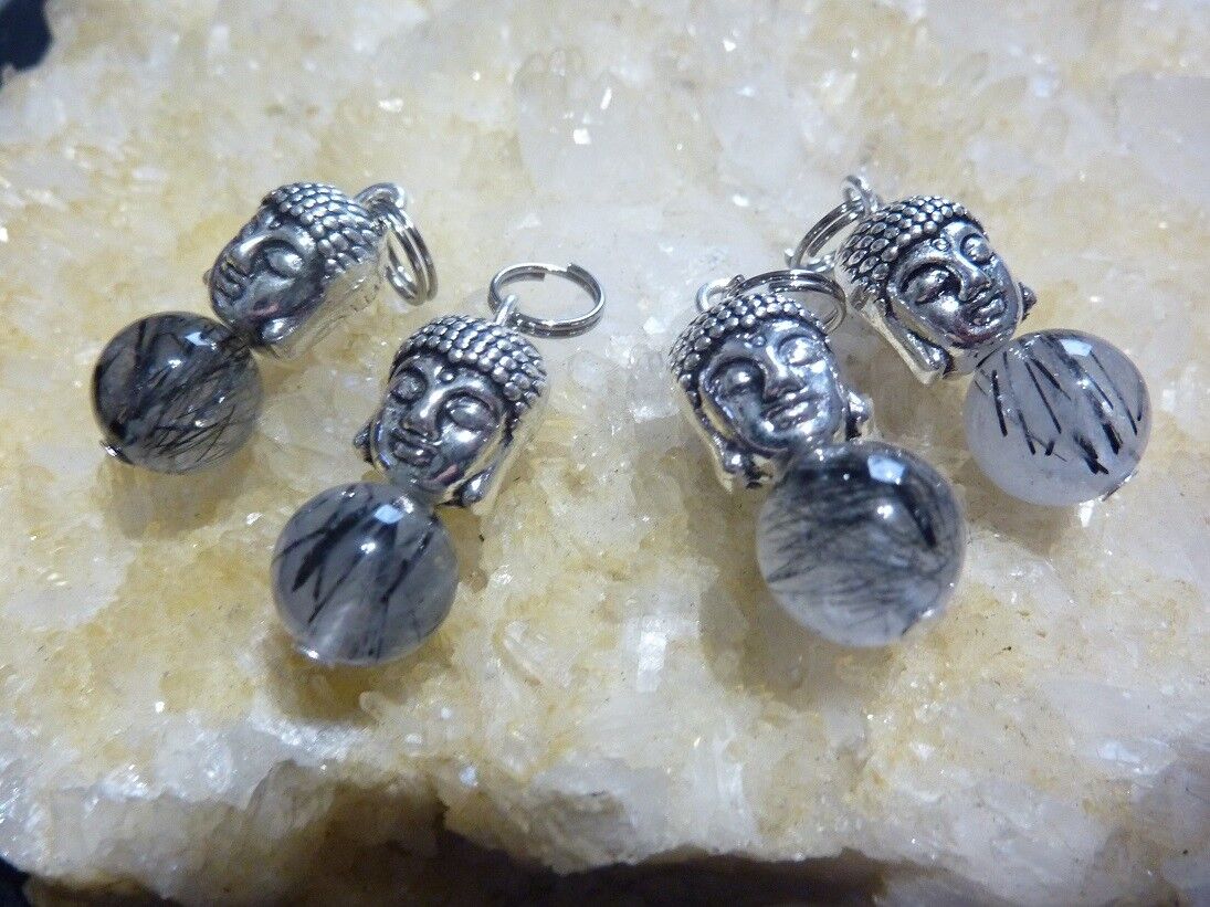 PENDENTIF BOUDDHA PROTECTION QUARTZ TOURMALINÉ 10 MM – Image 3