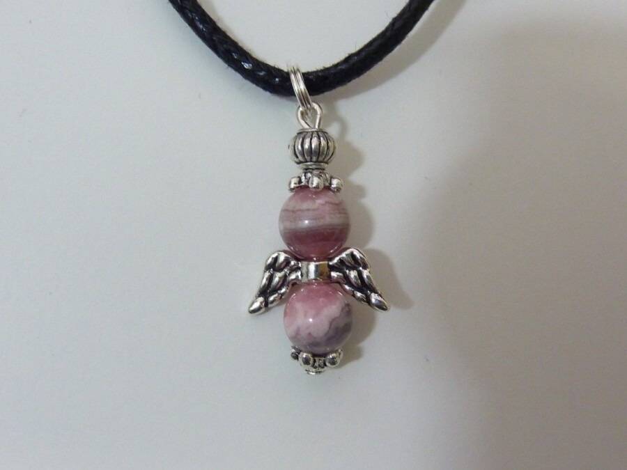PENDENTIF ANGE RHODOCHROSITE 7 MM