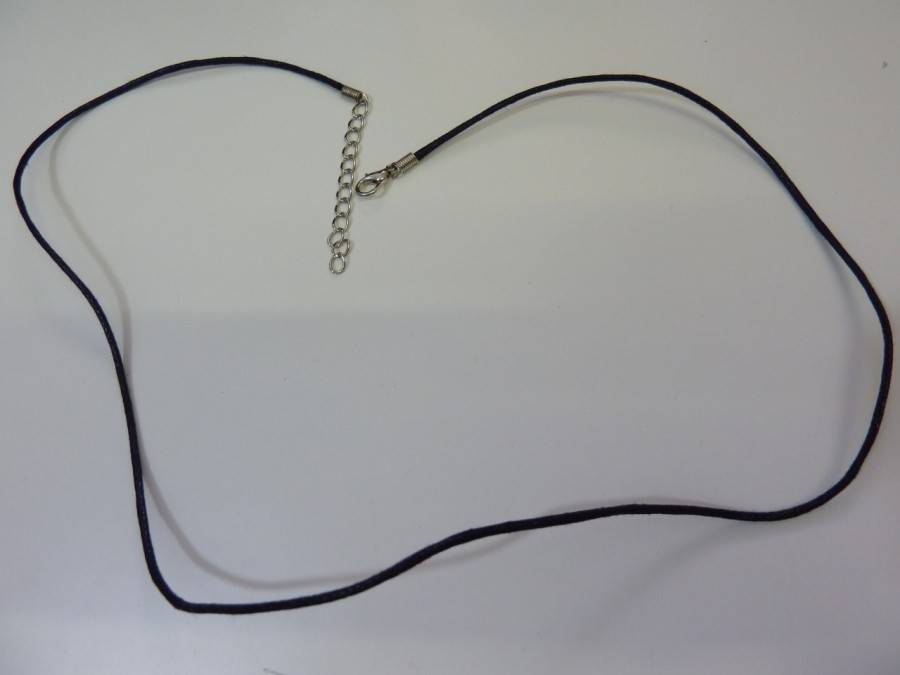 Collier cordon coton tres solide avec fermoir chaine réglable de 57 à 61 cm – Image 2