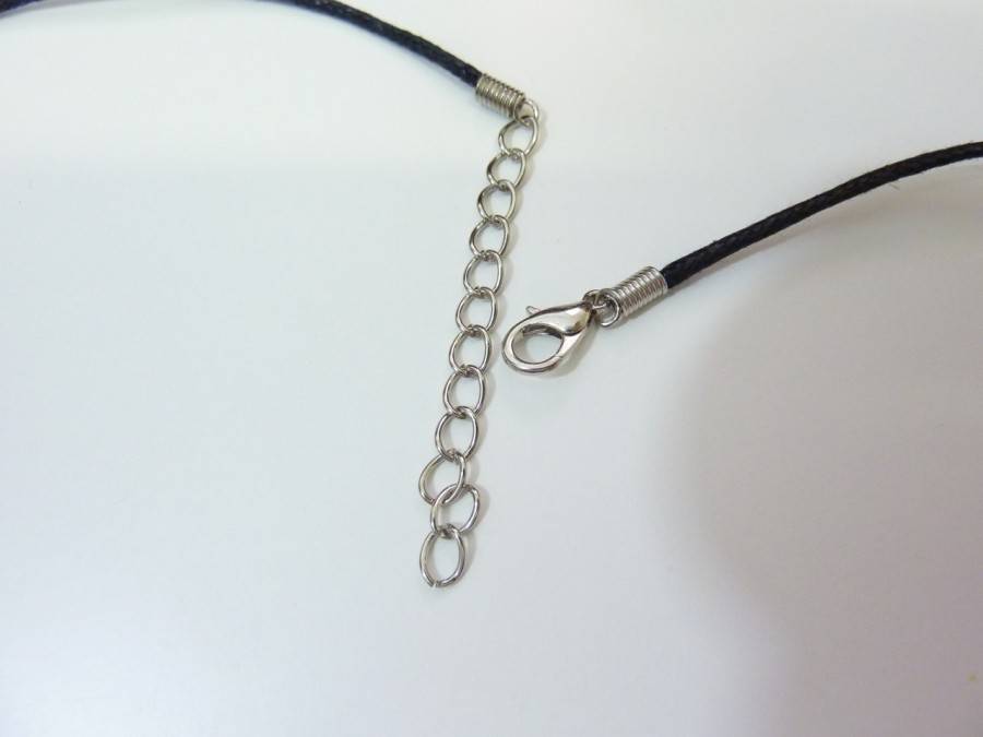 Collier cordon coton tres solide avec fermoir chaine réglable de 53 à 57 cm