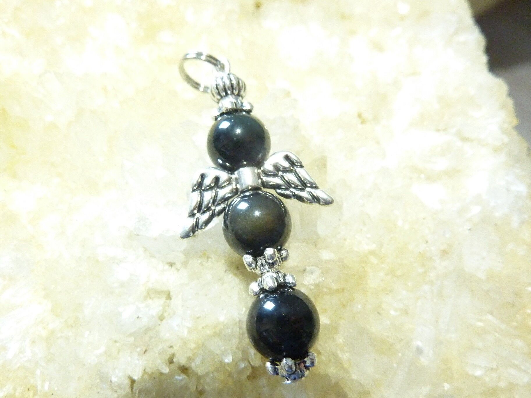 Pendentif obsidienne oeil céleste ange protecteur – Image 2