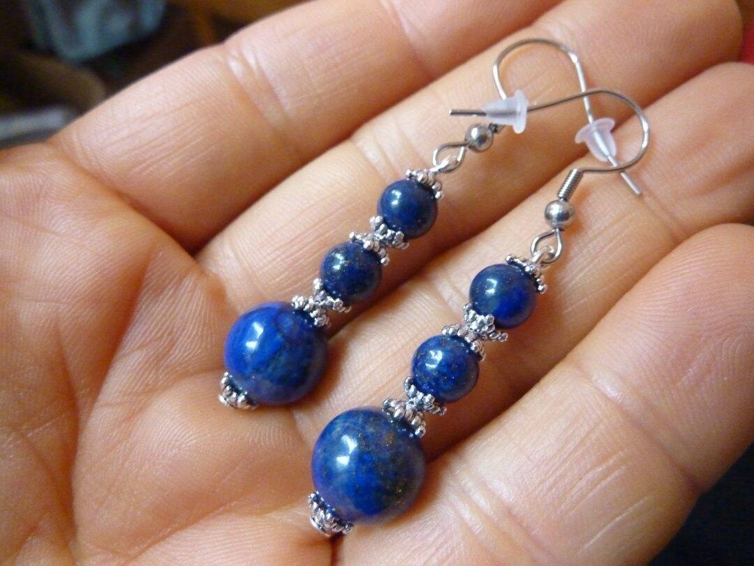 Boucles d'oreilles lapis lazuli Naturelle