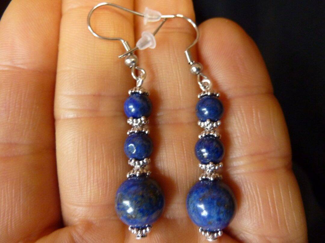 Boucles d'oreilles lapis lazuli Naturelle