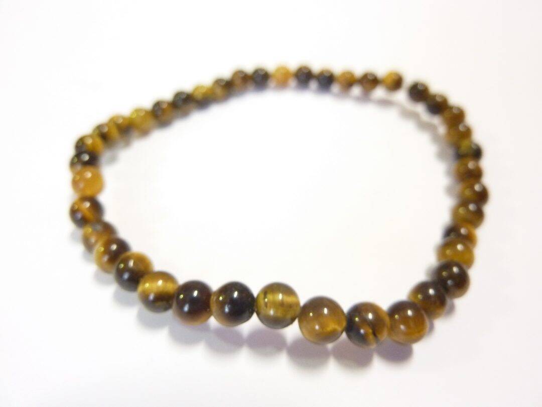 Bracelet protection: oeil de tigre perles rondes de 4 mm