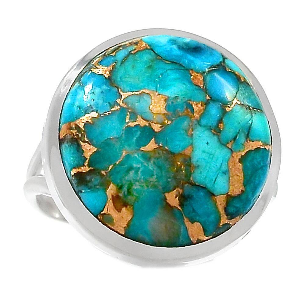 BAGUE TURQUOISE MONTURE EN ARGENT 925.TAILLE 58 3/4 REF 9582