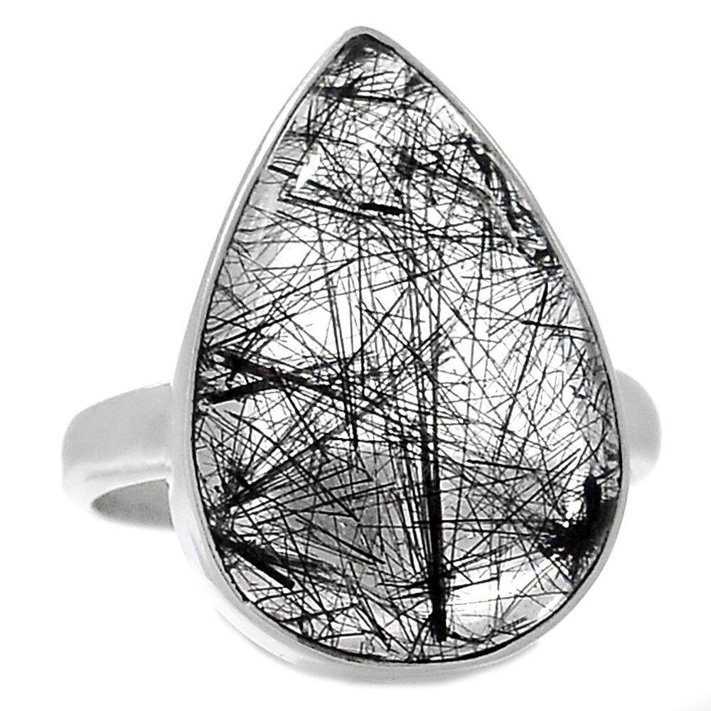 BAGUE Quartz Tourmaliné monture argent 925 TAILLE 61 ref 0880