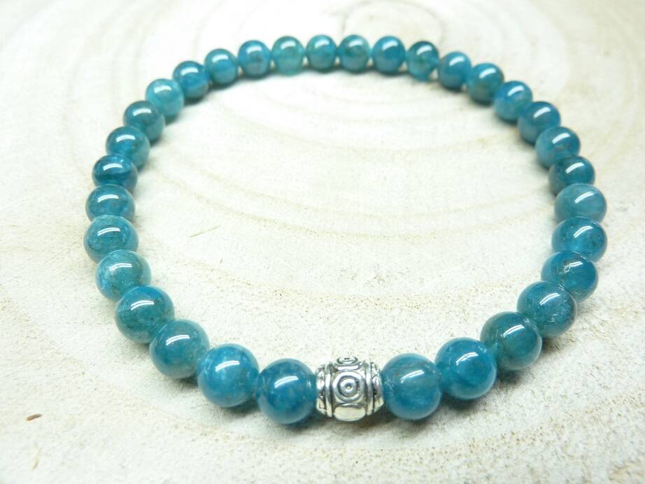 Bracelet Apatite - Perles rondes 6 mm
