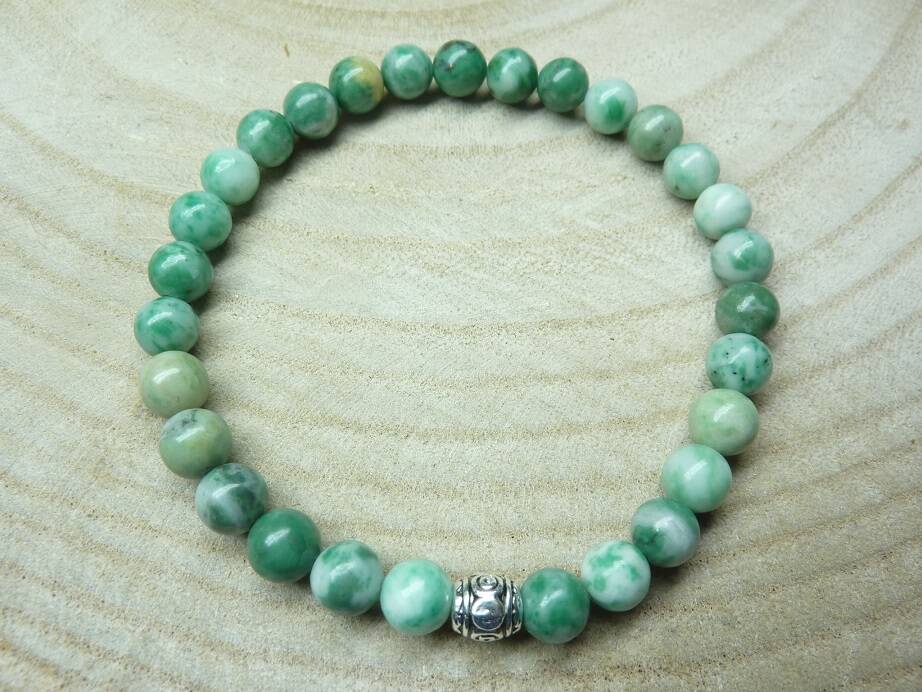 Bracelet Jade vert - Perles rondes 6 mm
