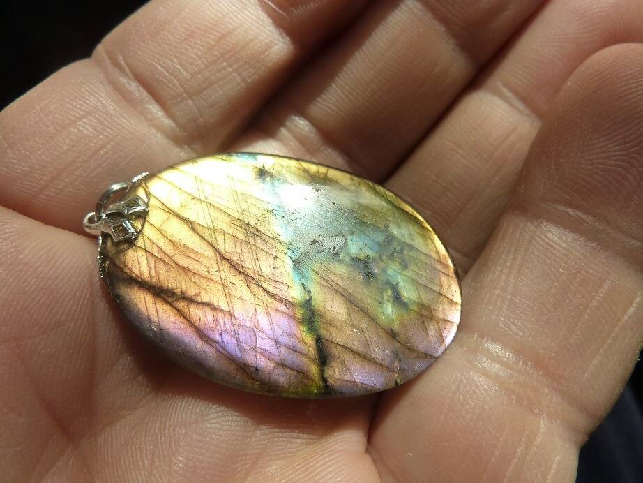 Pendentif Labradorite violet Rare ! ref 1028