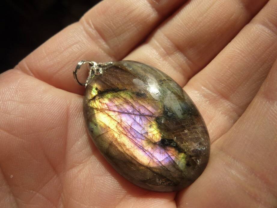 Pendentif Labradorite violet Rare ! ref 1028
