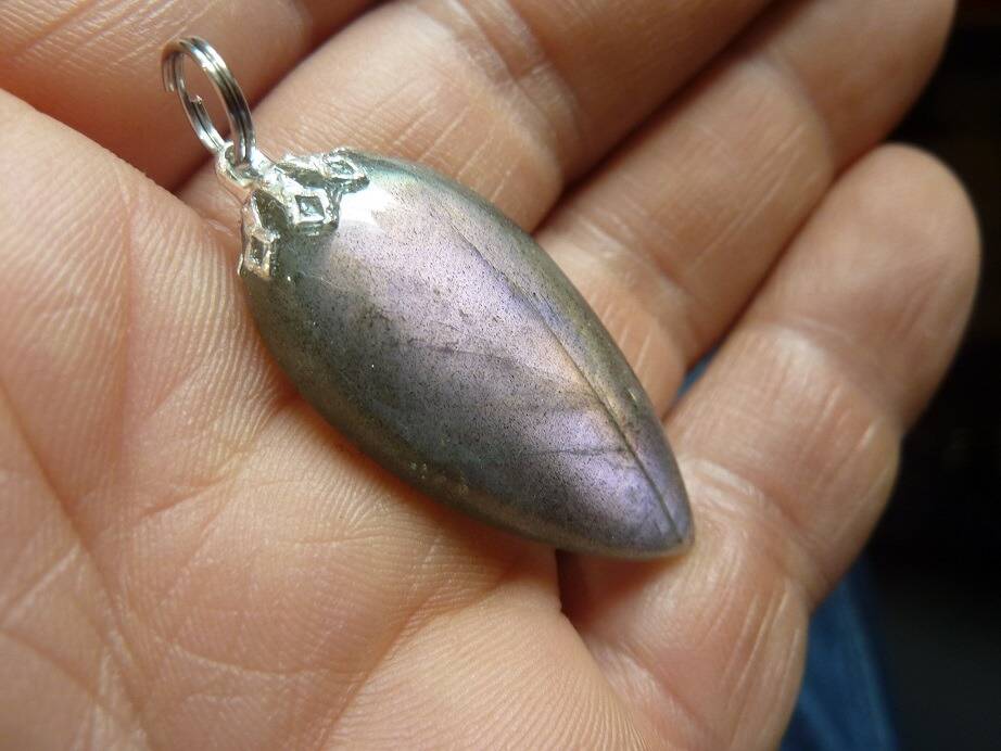 Pendentif Labradorite violet Rare ! ref 1229