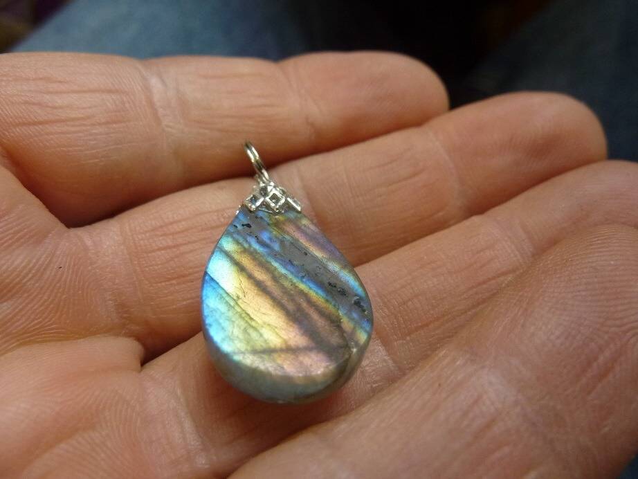 Pendentif Labradorite violet Rare ! ref 1128