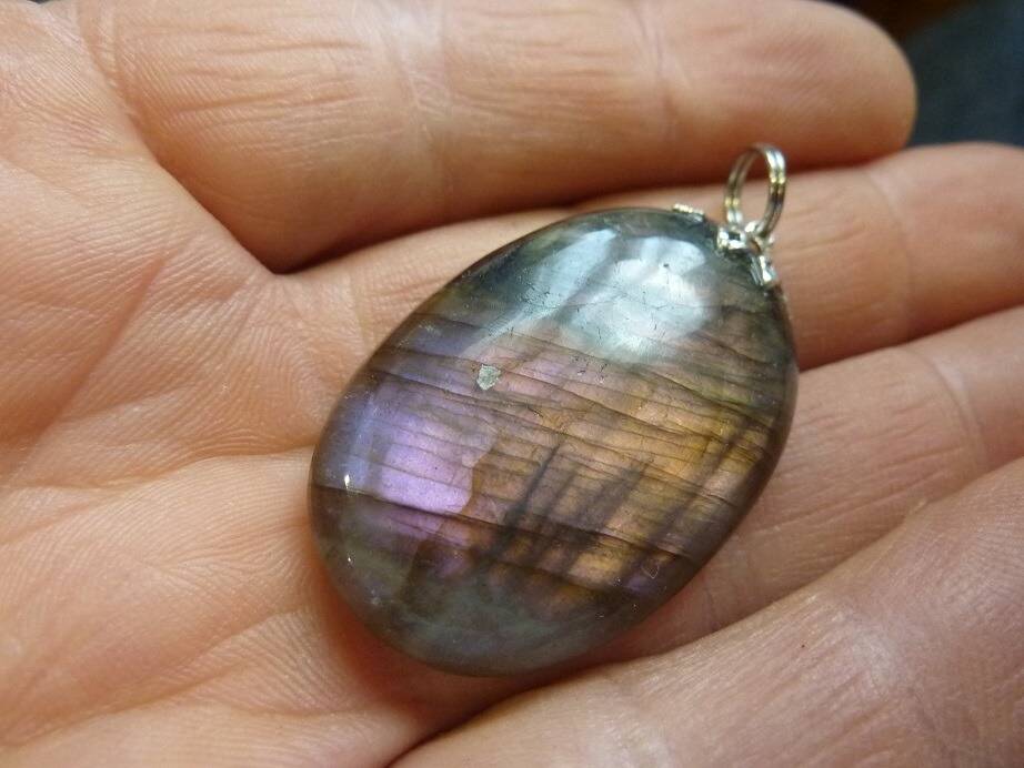 Pendentif Labradorite violet Rare ! ref 4876