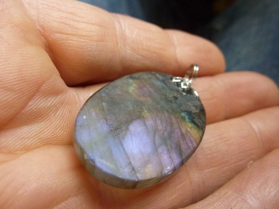 Pendentif Labradorite violet Rare ! ref 4876