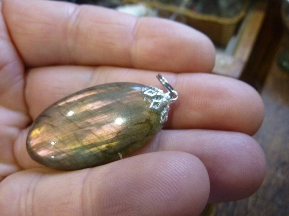 Pendentif Labradorite violet Rare ! ref 2638