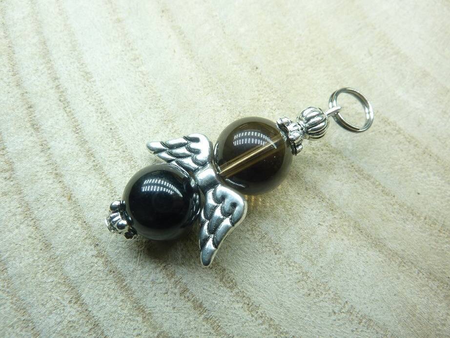 Pendentif Larme d'apache obsidienne-spinelle noir