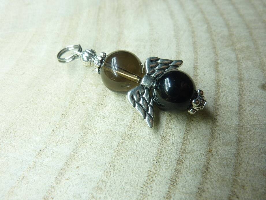 Pendentif Larme d'apache obsidienne-spinelle noir