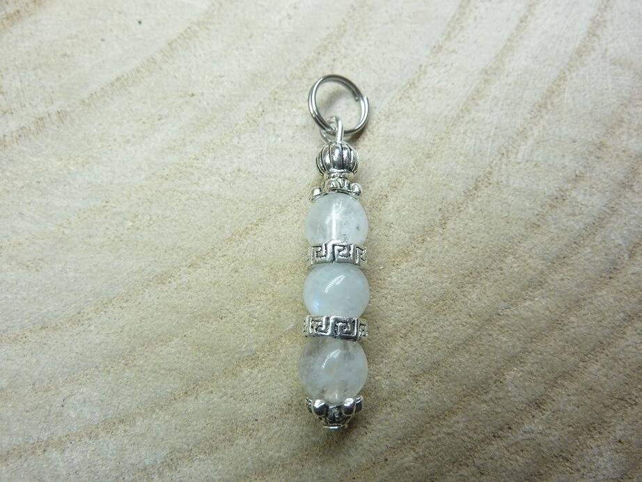 Pendentif Pierre de lune-Perles rondes 6 mm