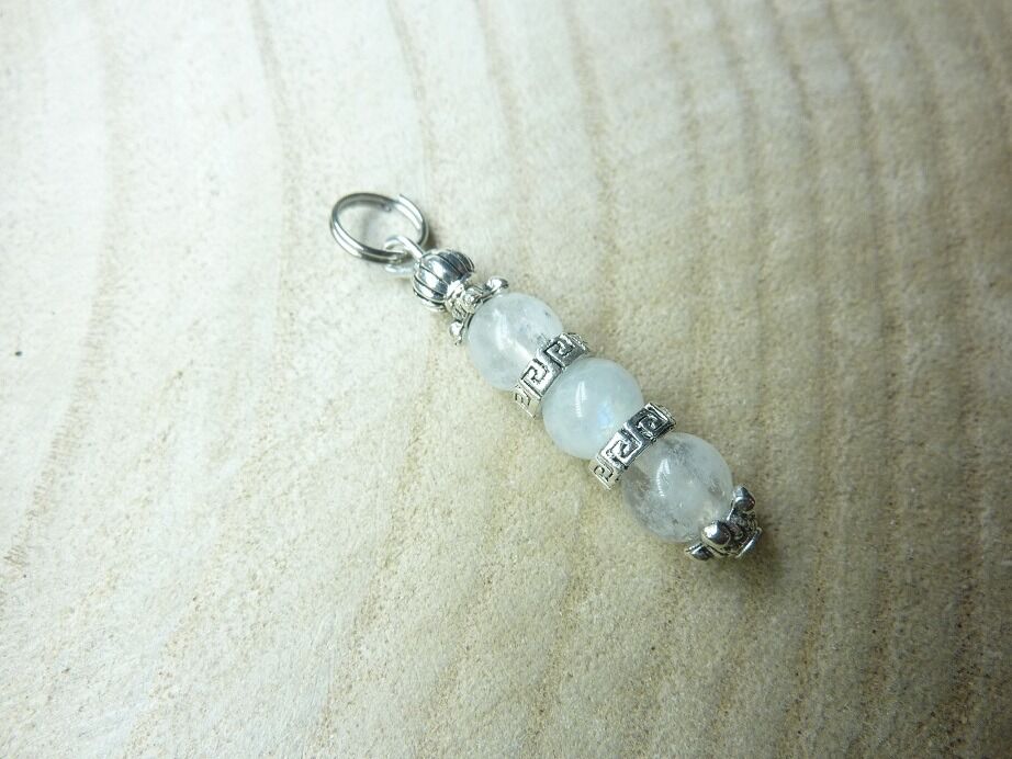 Pendentif Pierre de lune-Perles rondes 6 mm