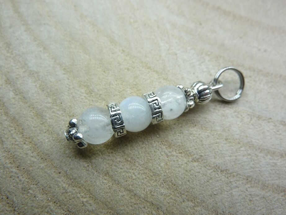 Pendentif Pierre de lune-Perles rondes 6 mm