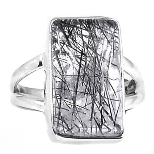 Bague Quartz Tourmaliné monture argent 925 TAILLE 55 1/4 ref 9622