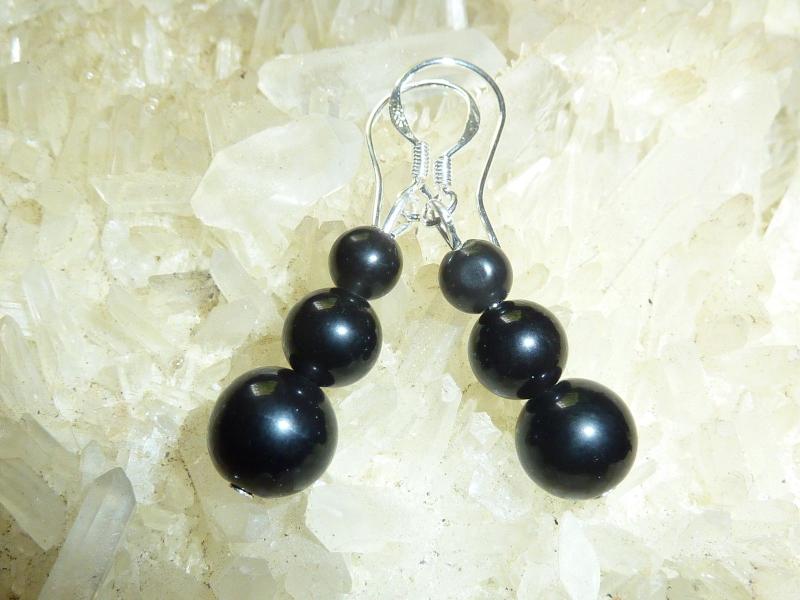 Boucles d'oreilles d'Obsidienne oeil celeste