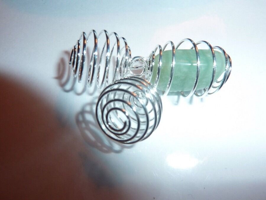LOT DE 3 SPIRALE CAGE POUR PIERRES 1.2 CM X 1.3 CM