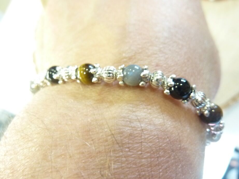 Bracelet Oeil de tigre-Labradorite-Tourmaline noire-protection extrème