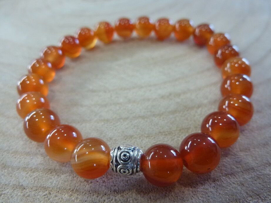 Bracelet cornaline perles rondes 8mm