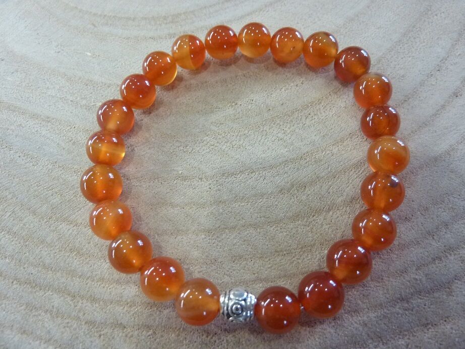 Bracelet cornaline perles rondes 8mm