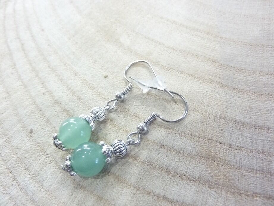 BOUCLES D'OREILLES AVENTURINE VERTE