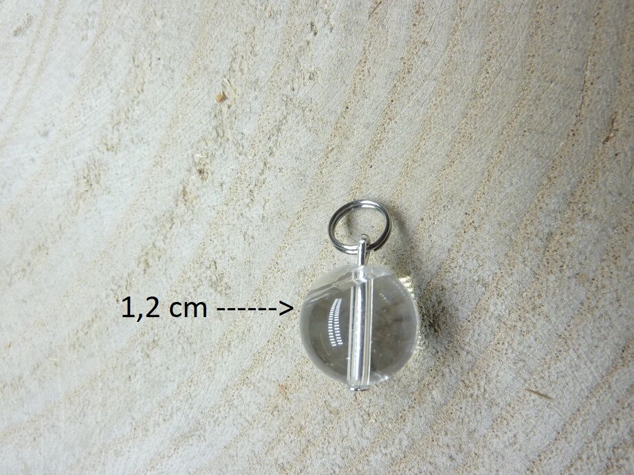 Pendentif en quartz cristal de roche et argent plaqué